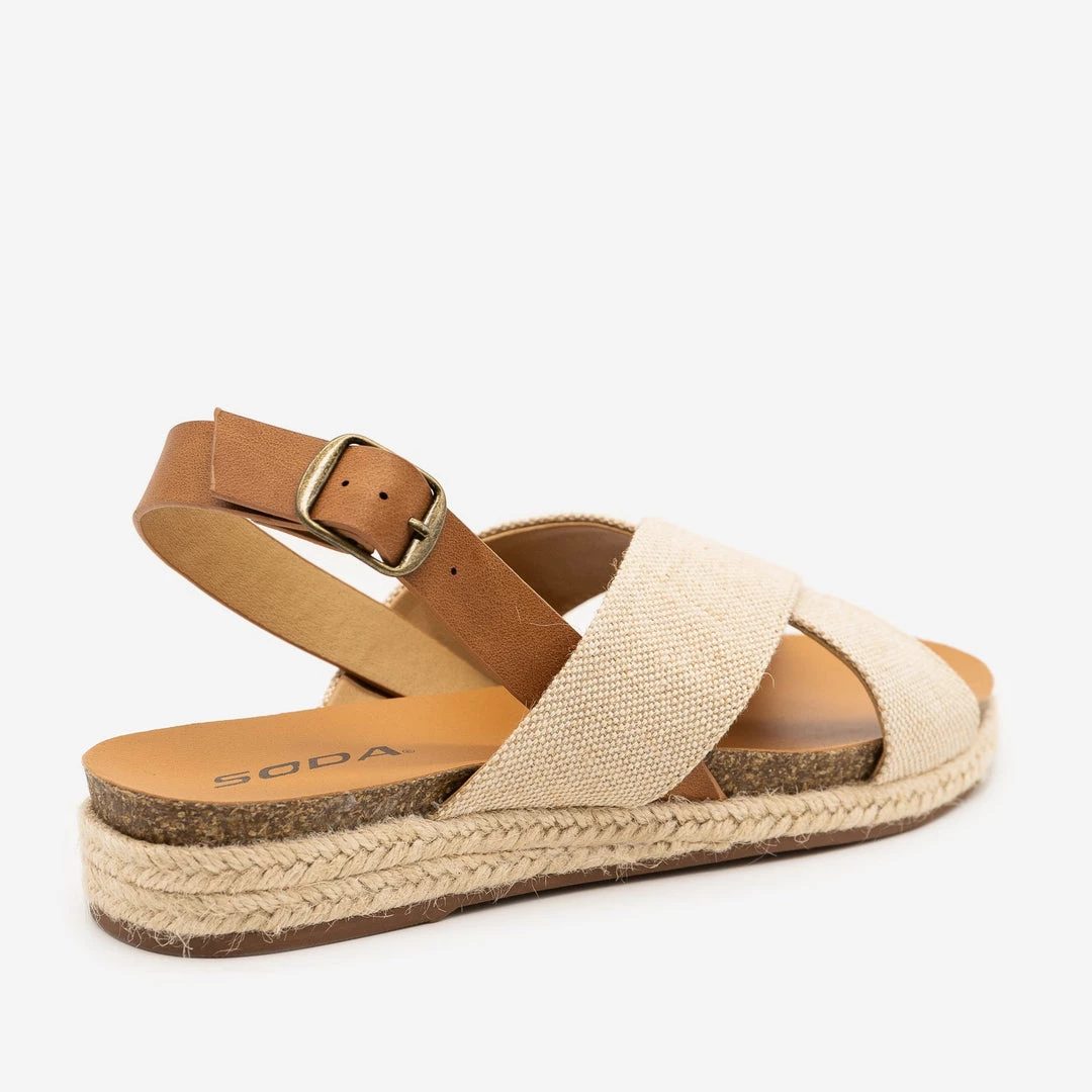 Soda Shoes Boho Crossover Canvas Sandals 6 Soda Shoes Boho Crossover Canvas Sandals
