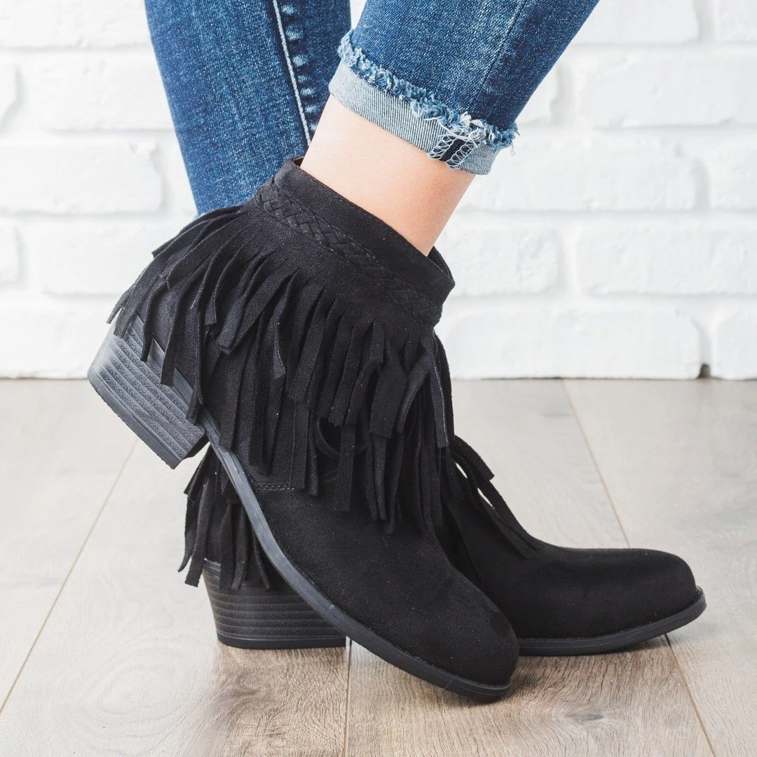 Refresh Boho Fringe Ankle Booties Newest Arrivals 5 Refresh Boho Fringe Ankle Booties Newest Arrivals