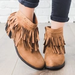 Refresh Boho Fringe Ankle Booties Newest Arrivals