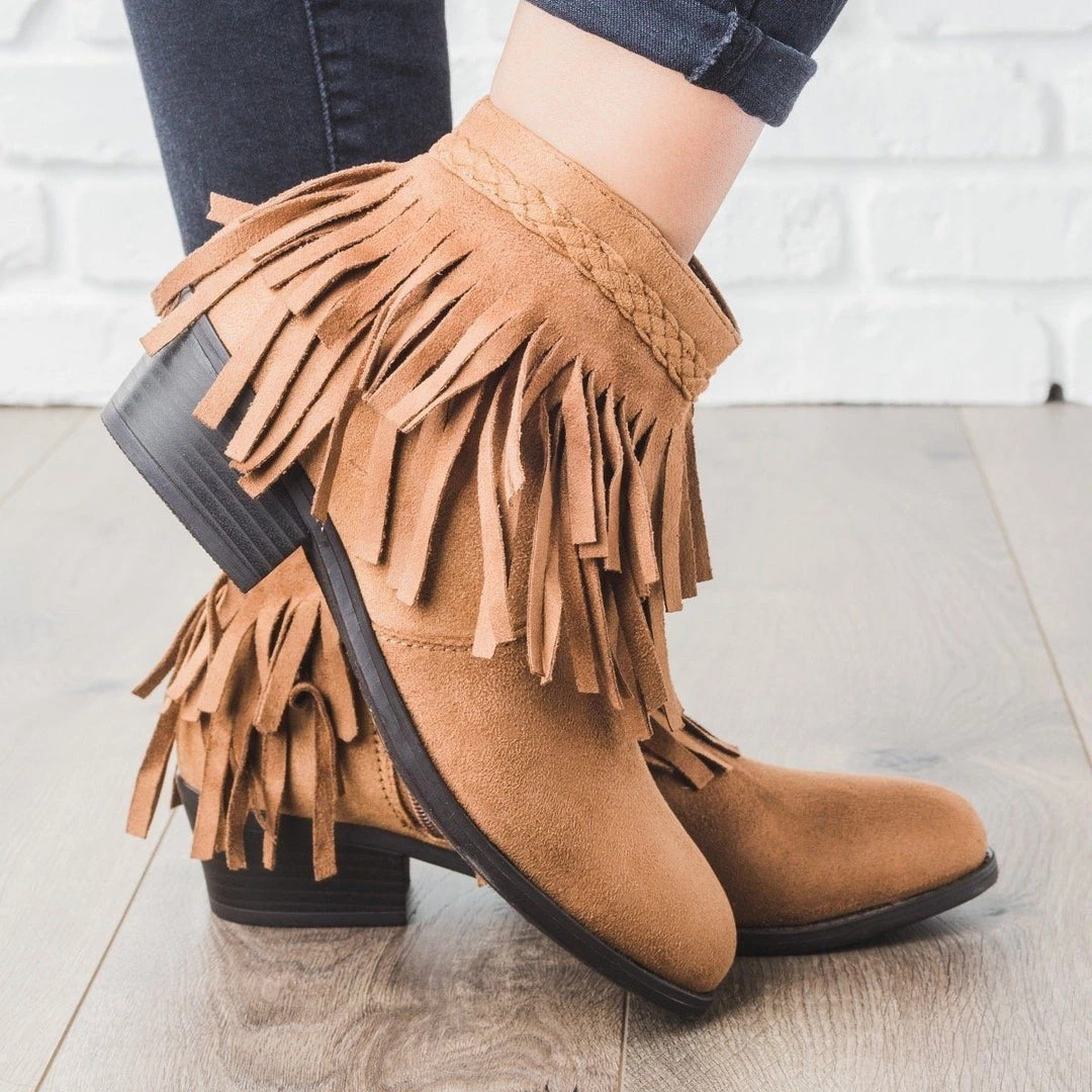 Refresh Boho Fringe Ankle Booties Newest Arrivals 6 Refresh Boho Fringe Ankle Booties Newest Arrivals