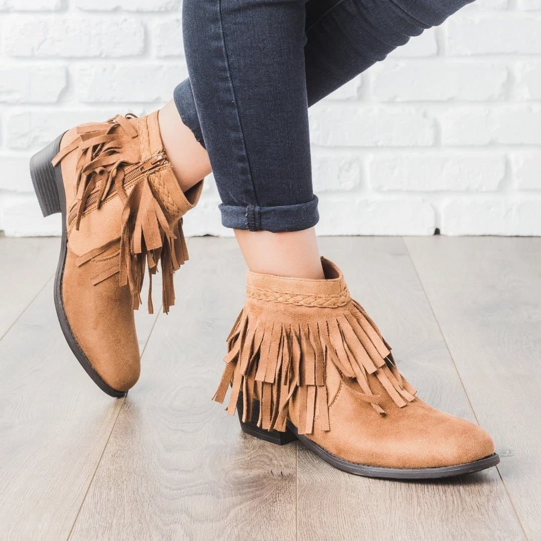 Refresh Boho Fringe Ankle Booties Newest Arrivals 4 Refresh Boho Fringe Ankle Booties Newest Arrivals