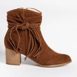 AMS Shoes Boho Fringe Fashion Booties