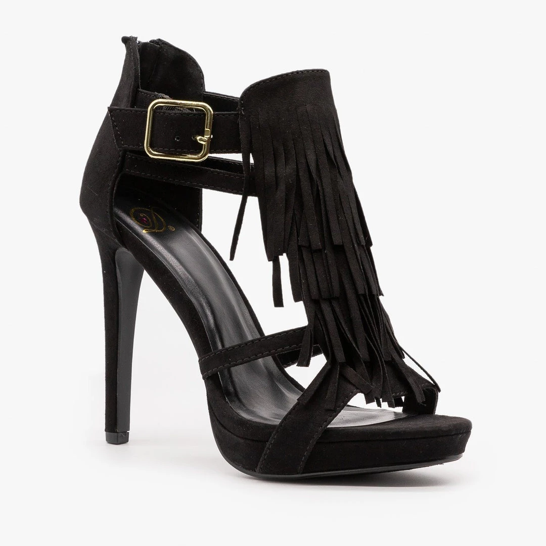 Delicious Shoes Boho Fringe Stiletto Sandals Newest Arrivals 5 Delicious Shoes Boho Fringe Stiletto Sandals Newest Arrivals