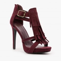 Delicious Shoes Boho Fringe Stiletto Sandals Newest Arrivals