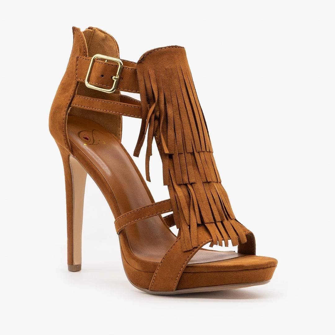 Delicious Shoes Boho Fringe Stiletto Sandals Newest Arrivals 1 Delicious Shoes Boho Fringe Stiletto Sandals Newest Arrivals