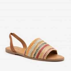Qupid Shoes Newest Arrivals Boho Knit Slingback Flats
