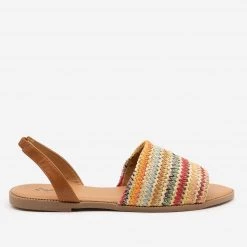 Qupid Shoes Newest Arrivals Boho Knit Slingback Flats