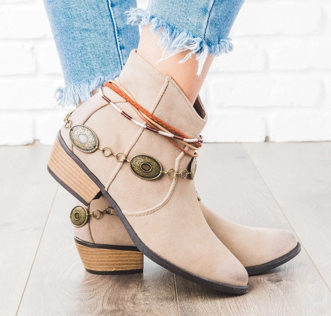 Qupid Shoes Boho Ornamented Ankle Booties Newest Arrivals 6 Qupid Shoes Boho Ornamented Ankle Booties Newest Arrivals