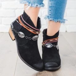 Qupid Shoes Boho Ornamented Ankle Booties Newest Arrivals