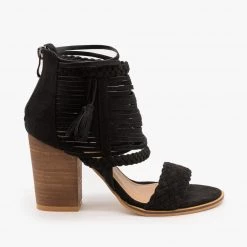 Beast Shoes Boho Strappy Tassel Heels FINAL SALE