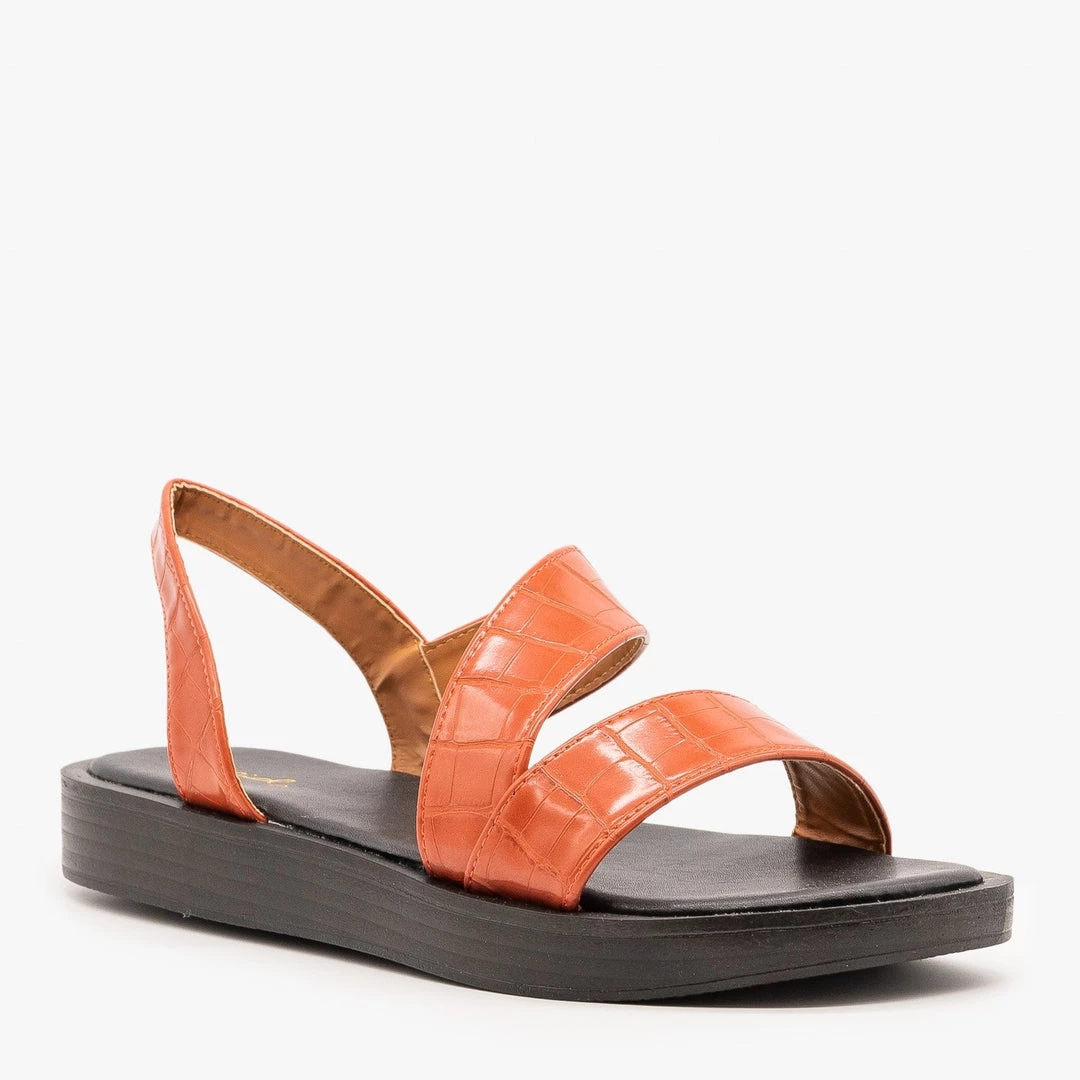 Qupid Shoes Bold Crocodile Print Sandals 2 Qupid Shoes Bold Crocodile Print Sandals