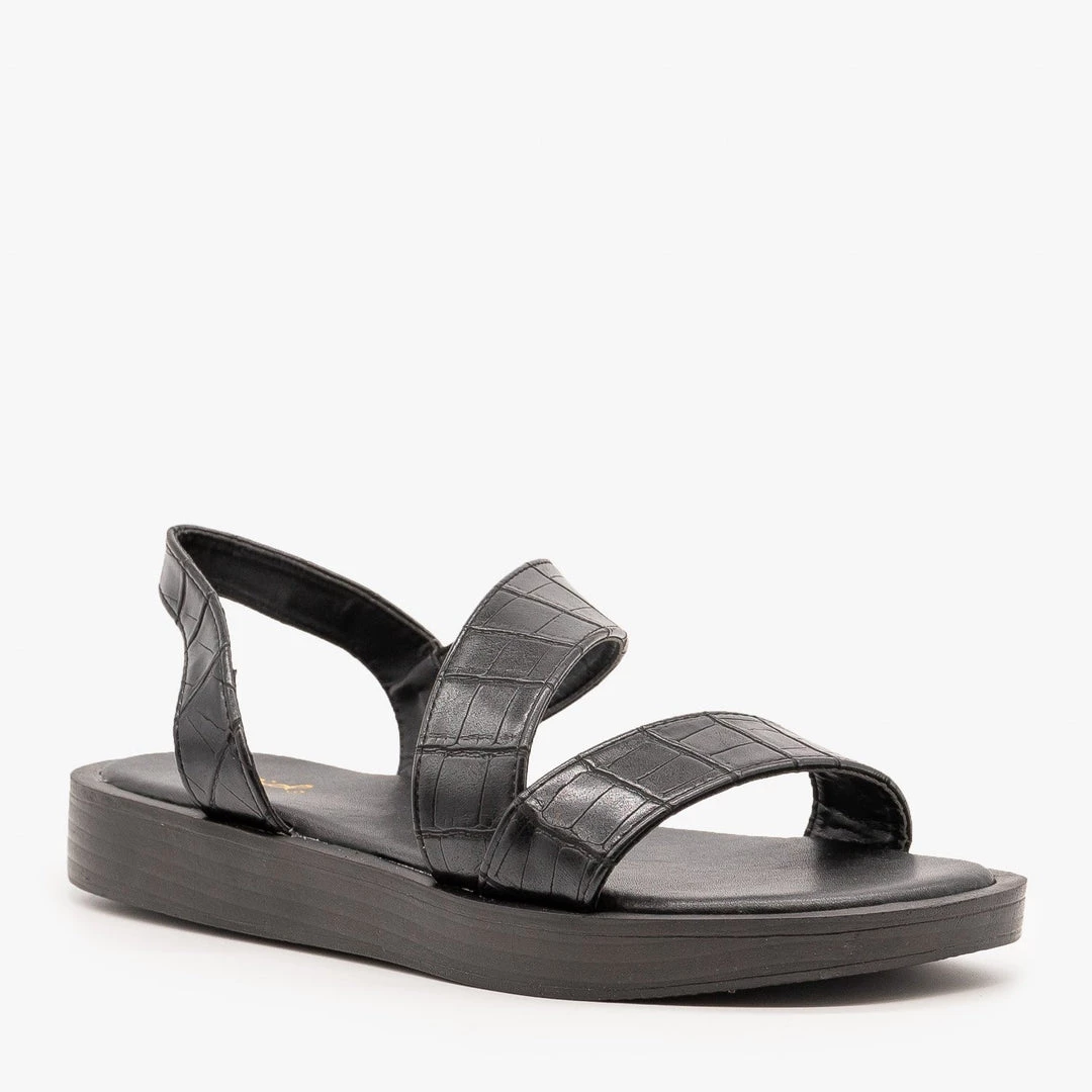 Qupid Shoes Bold Crocodile Print Sandals 5 Qupid Shoes Bold Crocodile Print Sandals