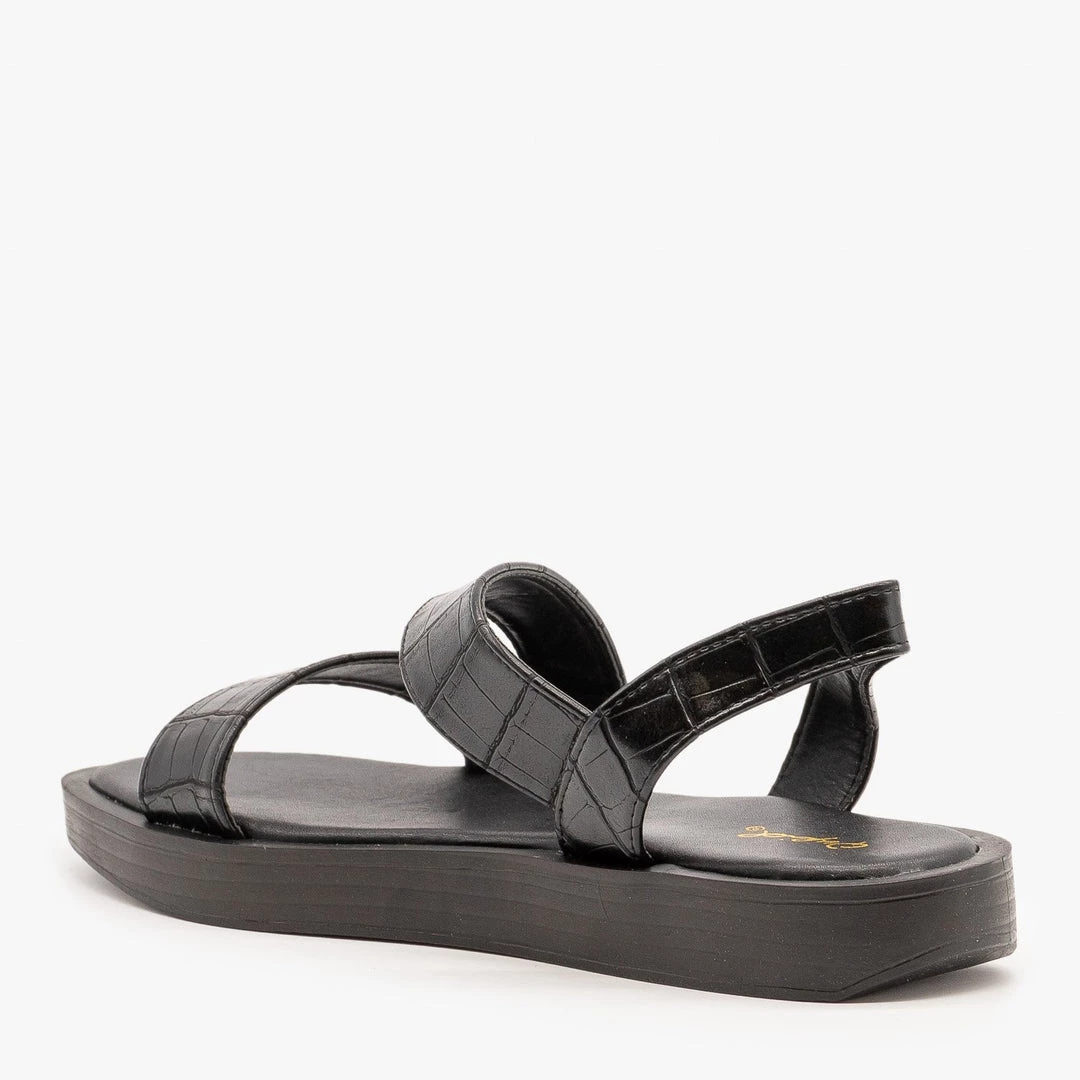 Qupid Shoes Bold Crocodile Print Sandals 6 Qupid Shoes Bold Crocodile Print Sandals