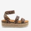 Anna Shoes Bold Leopard Print Espadrille Flatforms