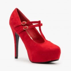 Red Circle Shoes Newest Arrivals Bold Stiletto Platform Pumps
