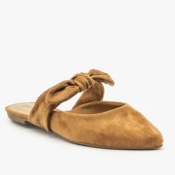 Bamboo Shoes Bow Tie Cutout Mules