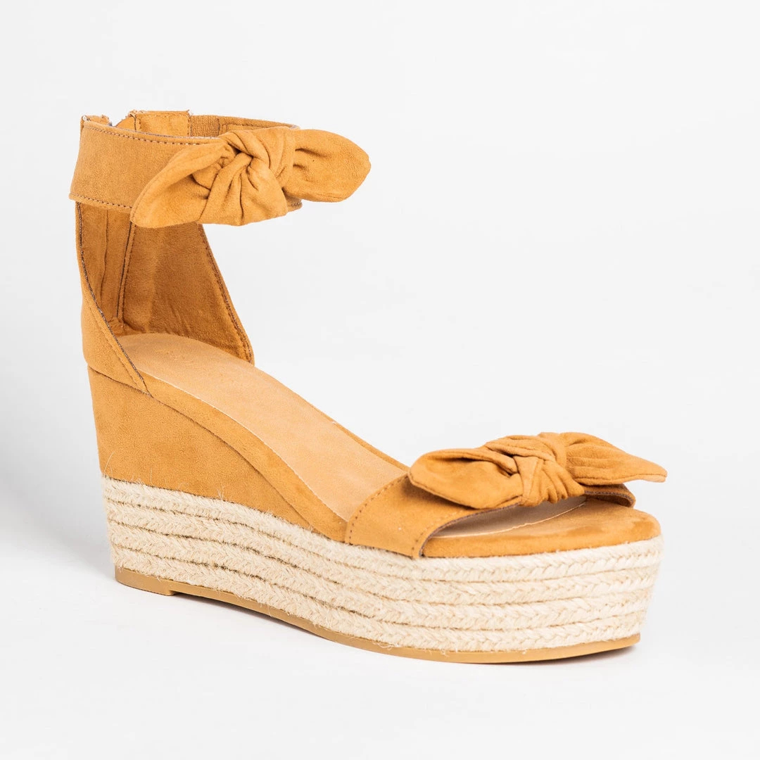 Bamboo Shoes Bow Tie Espadrille Flatform Sandals 2 Bamboo Shoes Bow Tie Espadrille Flatform Sandals