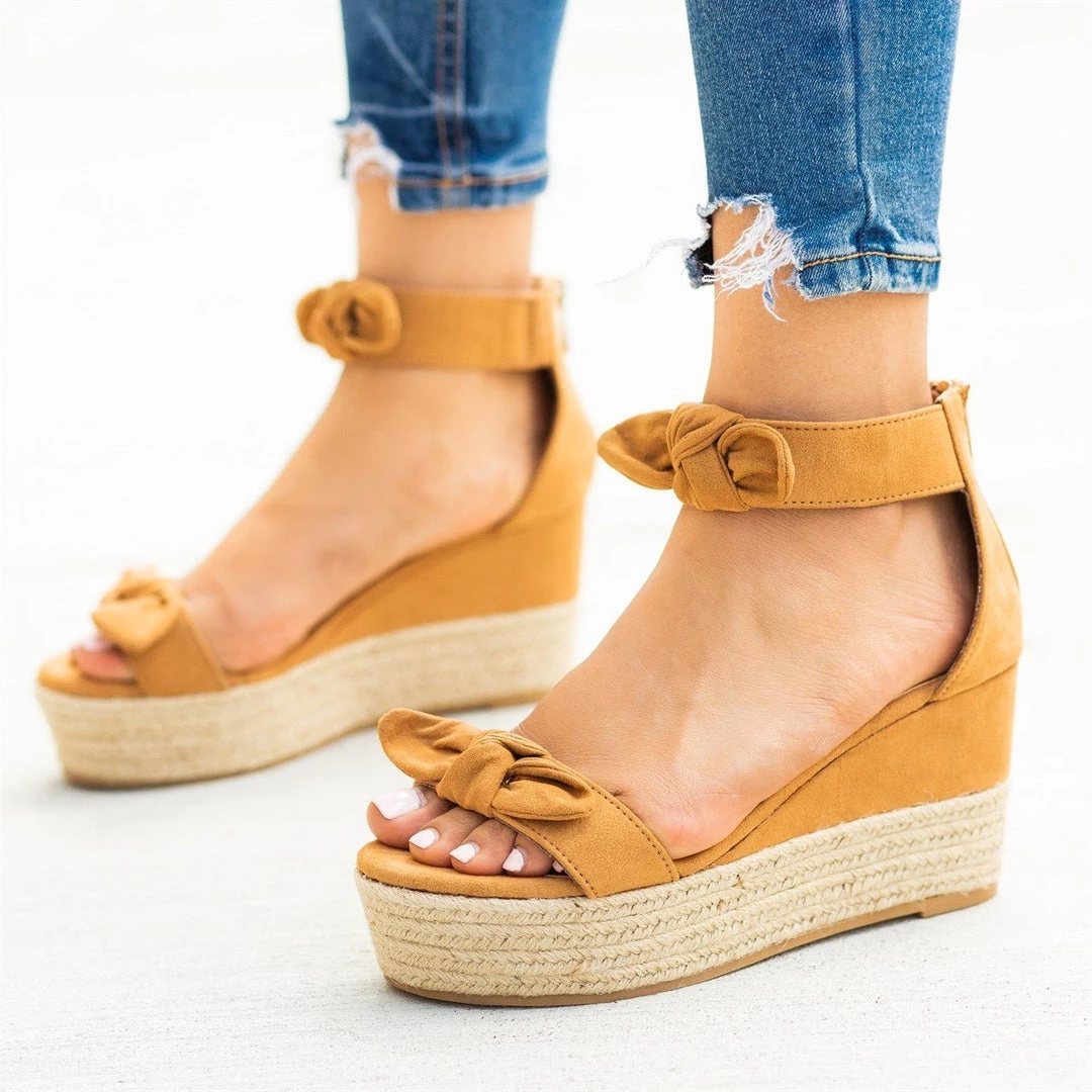 Bamboo Shoes Bow Tie Espadrille Flatform Sandals 6 Bamboo Shoes Bow Tie Espadrille Flatform Sandals