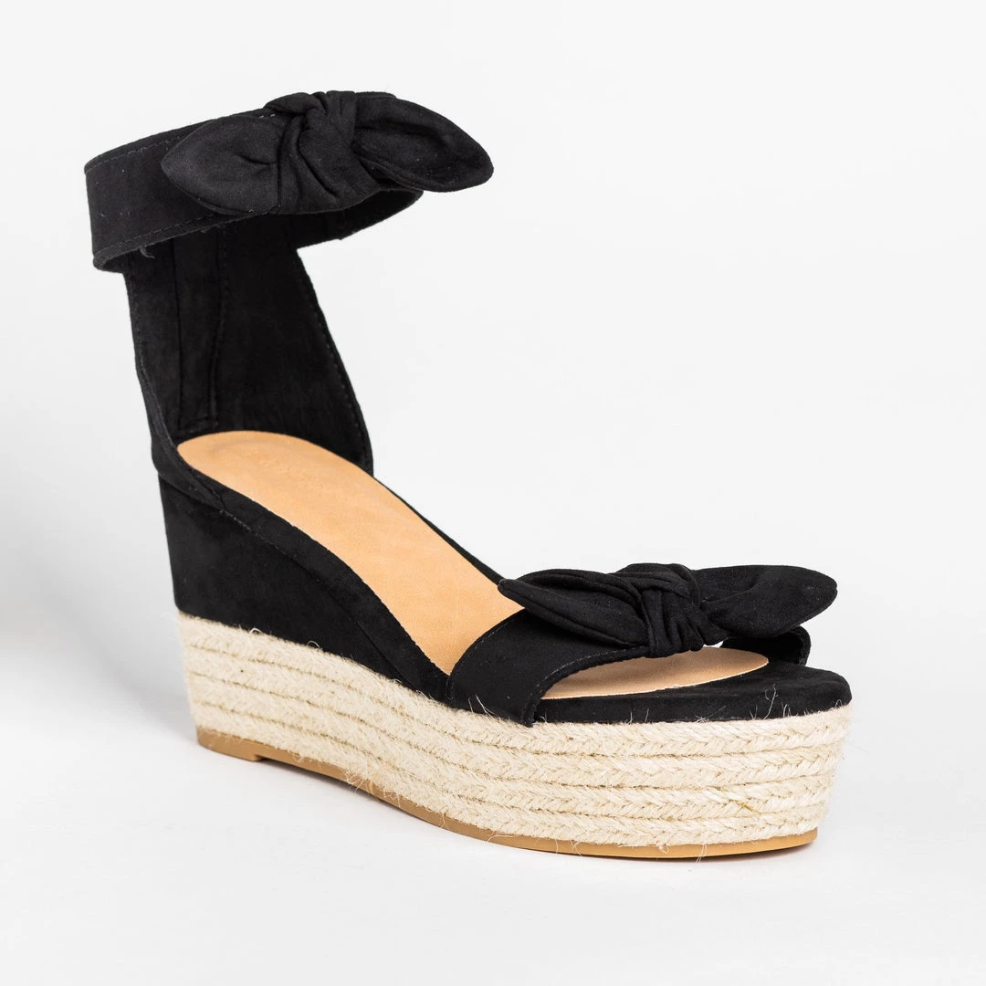 Bamboo Shoes Bow Tie Espadrille Flatform Sandals 3 Bamboo Shoes Bow Tie Espadrille Flatform Sandals