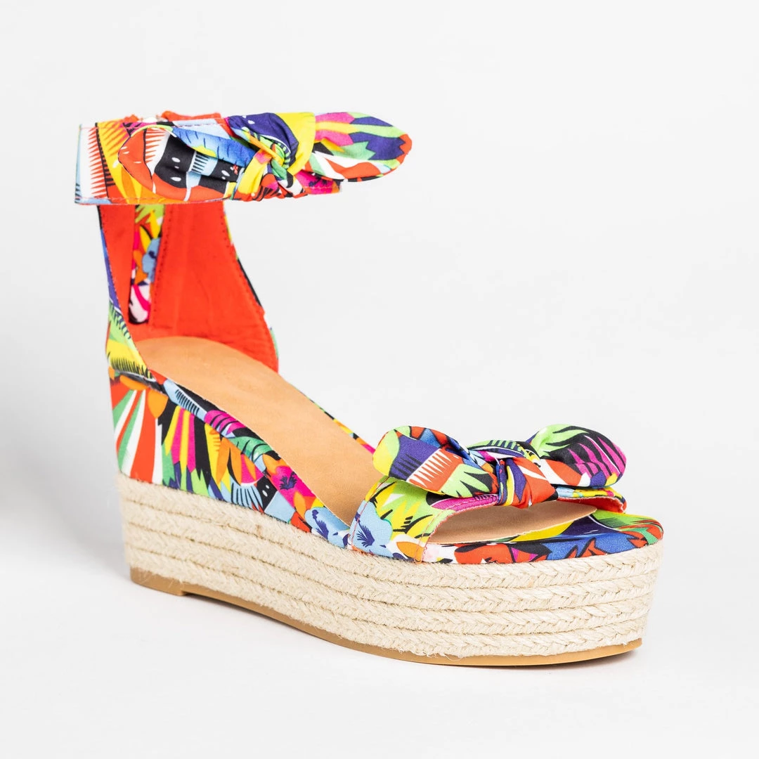 Bamboo Shoes Bow Tie Espadrille Flatform Sandals 4 Bamboo Shoes Bow Tie Espadrille Flatform Sandals