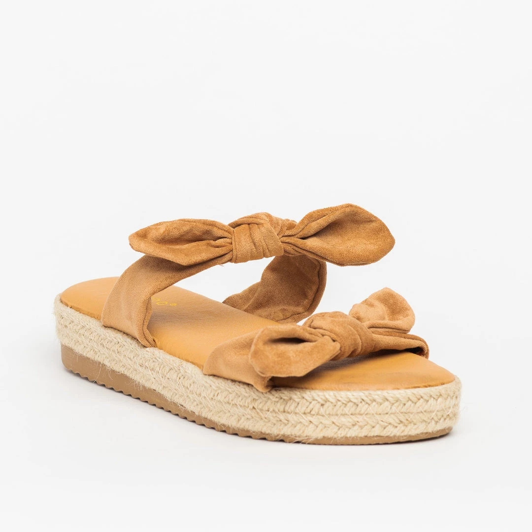 Bamboo Shoes Bow Tie Espadrille Flatform Slip-On Sandals Newest Arrivals 2 Bamboo Shoes Bow Tie Espadrille Flatform Slip-On Sandals Newest Arrivals