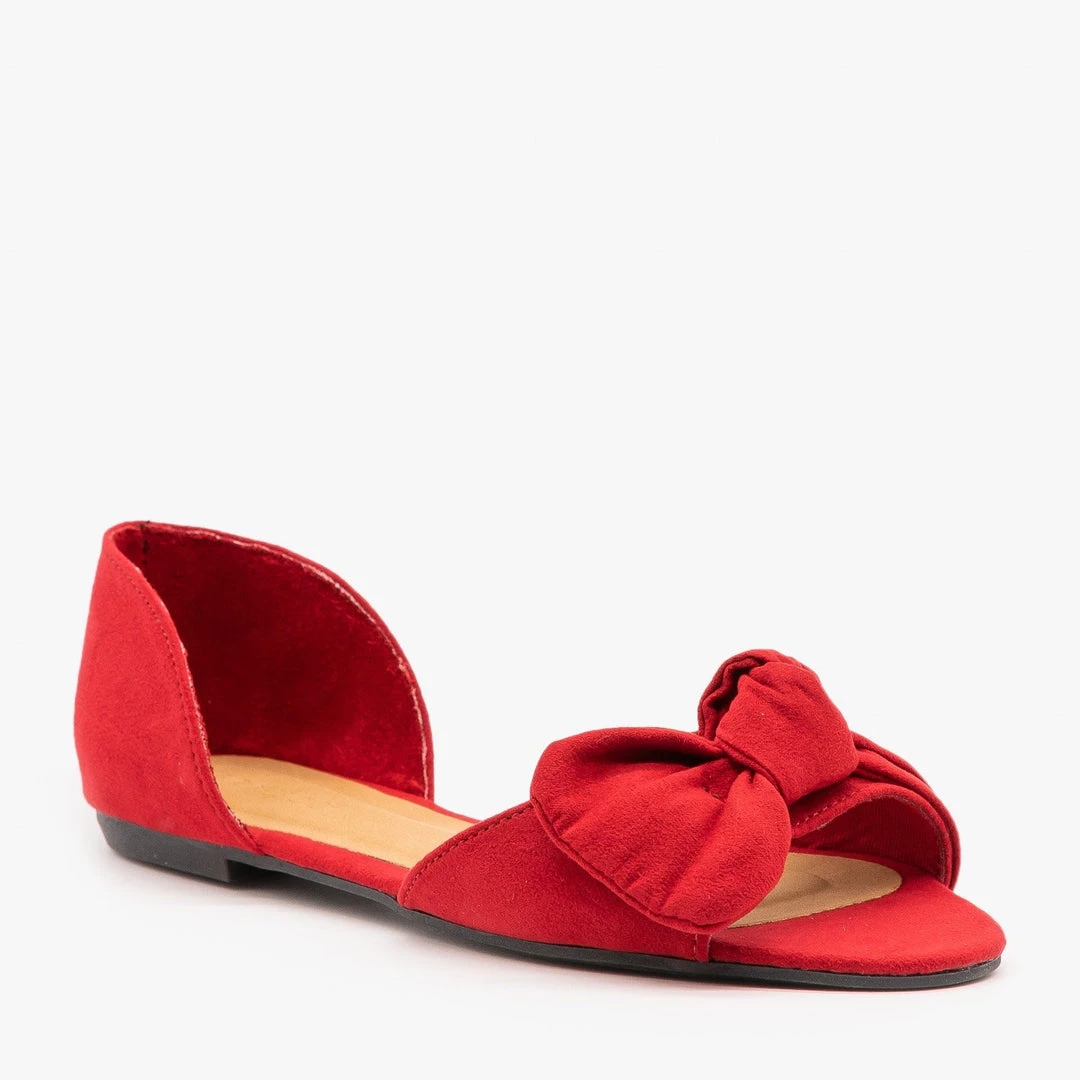 Bamboo Shoes Bow Tie Peep Toe D'Orsay Flats 11 Bamboo Shoes Bow Tie Peep Toe D'Orsay Flats
