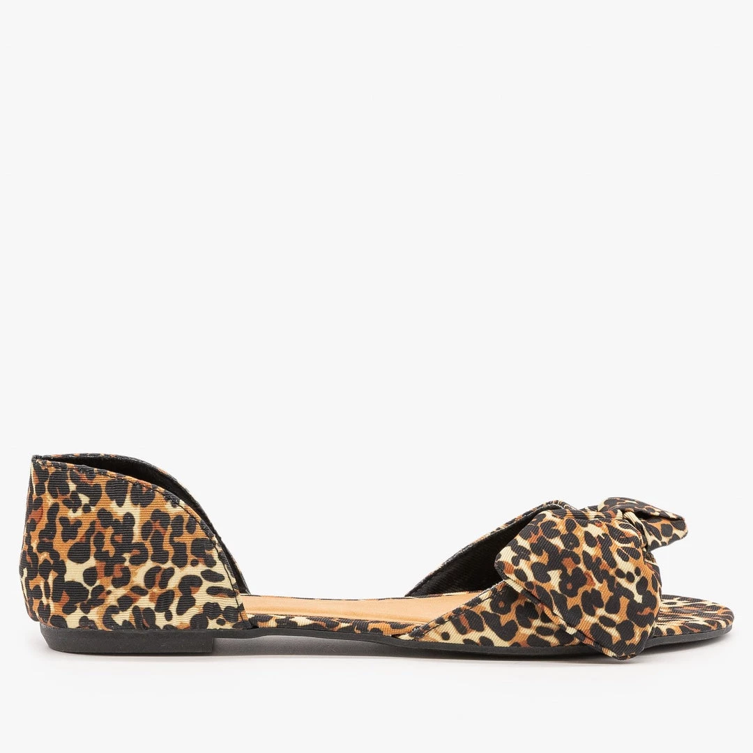 Bamboo Shoes Bow Tie Peep Toe D'Orsay Flats 4 Bamboo Shoes Bow Tie Peep Toe D'Orsay Flats