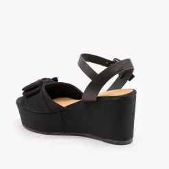 Bamboo Shoes Bow Tie Platform Wedges
