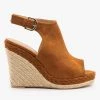 Qupid Shoes Newest Arrivals Braid And Espadrille Trimmed Wedge Sandals