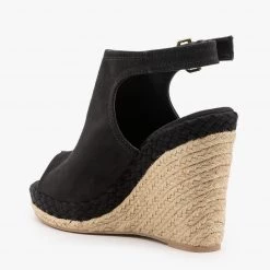 Qupid Shoes Newest Arrivals Braid And Espadrille Trimmed Wedge Sandals