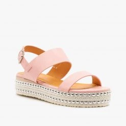 Beast Shoes Newest Arrivals Braid And Stud Trimmed Flatform Sandals