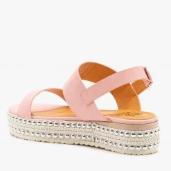 Beast Shoes Newest Arrivals Braid And Stud Trimmed Flatform Sandals