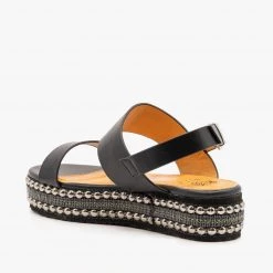 Beast Shoes Newest Arrivals Braid And Stud Trimmed Flatform Sandals