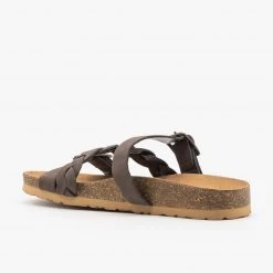 Soda Shoes Braided Buckle Strap Slide Sandal