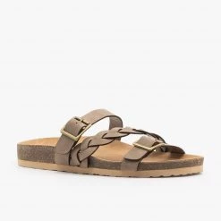 Soda Shoes Braided Buckle Strap Slide Sandal 15 Soda Shoes Braided Buckle Strap Slide Sandal