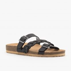 Soda Shoes Braided Buckle Strap Slide Sandal 12 Soda Shoes Braided Buckle Strap Slide Sandal