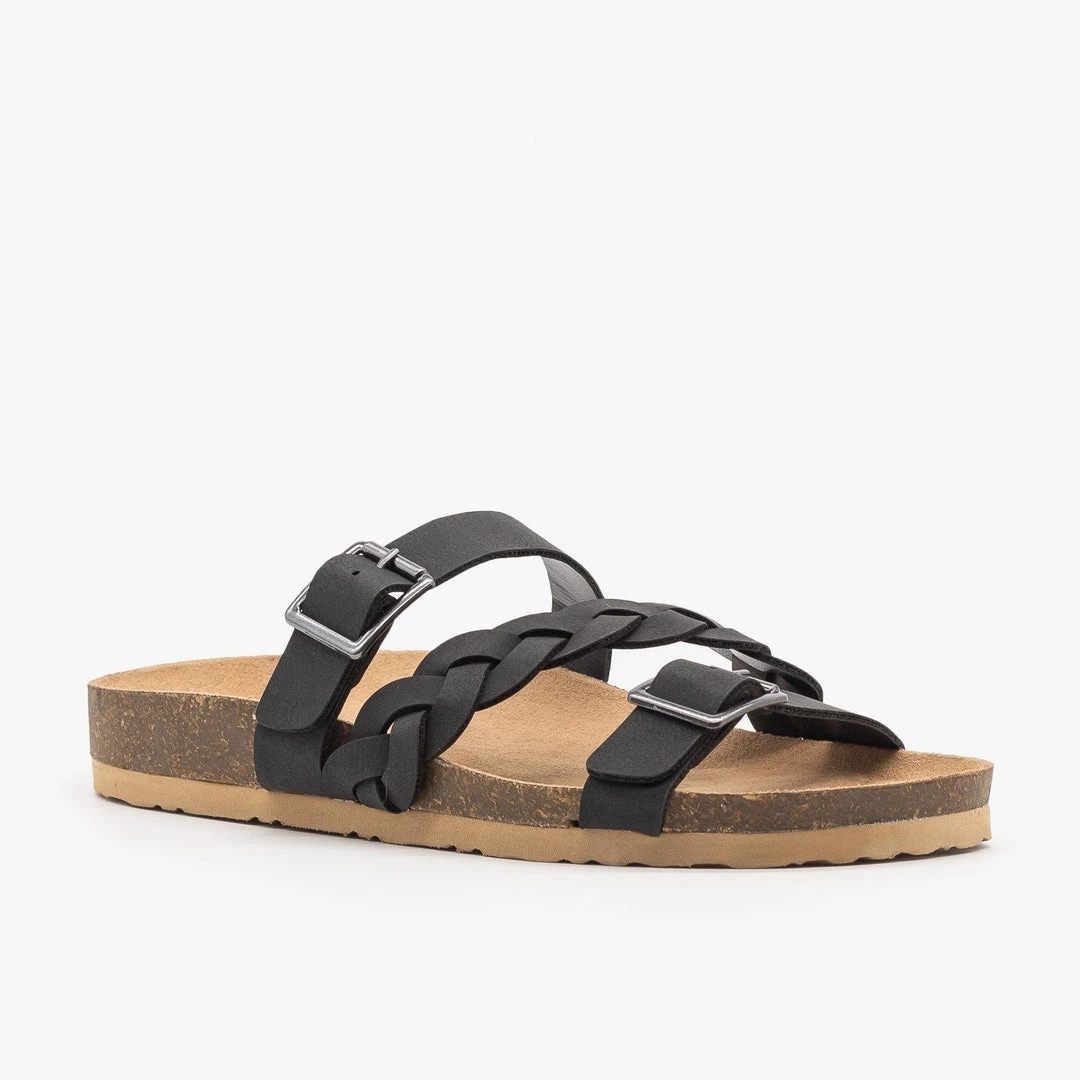 Soda Shoes Braided Buckle Strap Slide Sandal 4 Soda Shoes Braided Buckle Strap Slide Sandal