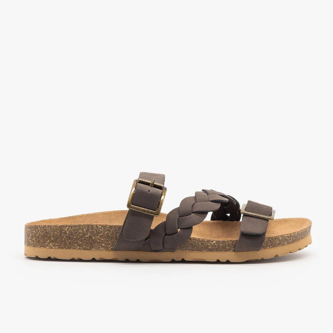 Soda Shoes Braided Buckle Strap Slide Sandal 3 Soda Shoes Braided Buckle Strap Slide Sandal