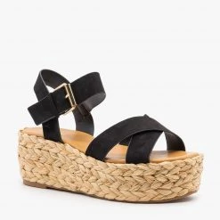Qupid Shoes Newest Arrivals Braided Espadrille Platform Sandals
