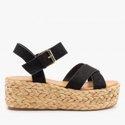 Qupid Shoes Newest Arrivals Braided Espadrille Platform Sandals