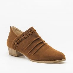 AMS Shoes Braided Scrunched Ankle Booties FINAL SALE Newest Arrivals