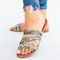 Qupid Shoes Braided Slip-On Sandals