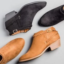 Soda Shoes Braided Strap Ankle Booties