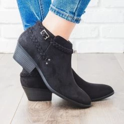 Soda Shoes Braided Strap Ankle Booties