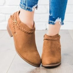 Soda Shoes Braided Strap Ankle Booties