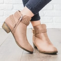 Weeboo Braided Strap Ankle Booties 10 Weeboo Braided Strap Ankle Booties