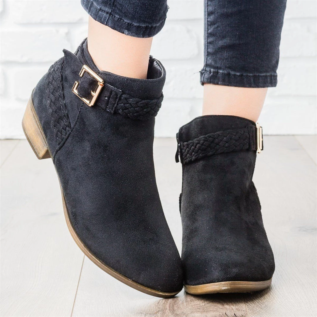 Weeboo Braided Strap Ankle Booties 5 Weeboo Braided Strap Ankle Booties