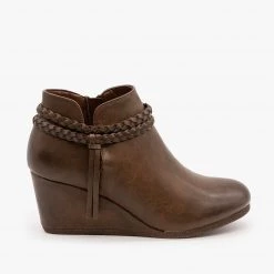 Mata Braided Tassel Wedge Booties