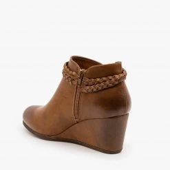 Mata Braided Tassel Wedge Booties