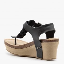 Nature Breeze Braided Buckle Wedges